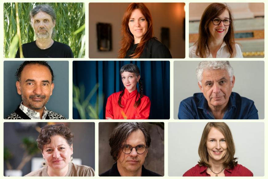 Collage von Portraitfotos der Mitglieder der DOK Leipzig Juries 2026